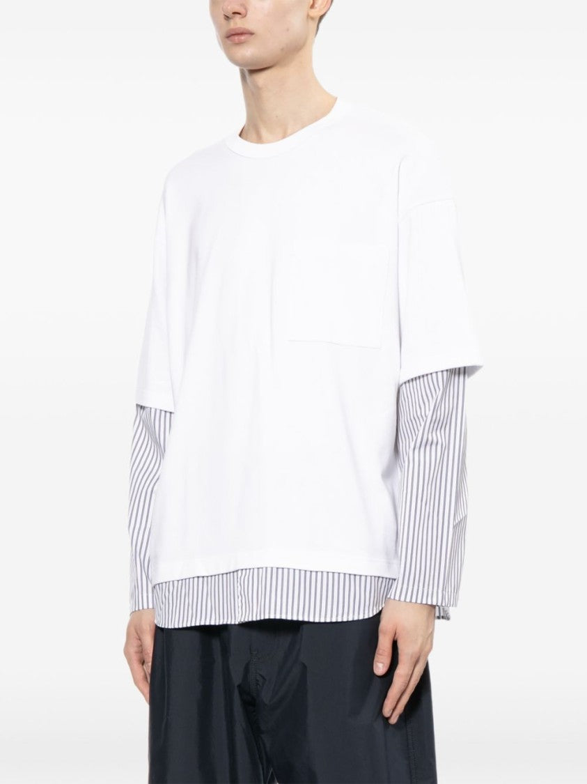 Comme Des Garçons White Layered Long-Sleeved T-Shirt
