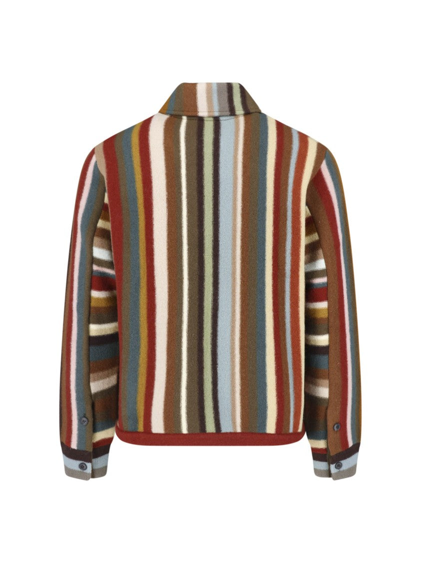 Paul Smith Multicolor Signature Stripe Merino Wool Zip Cardigan