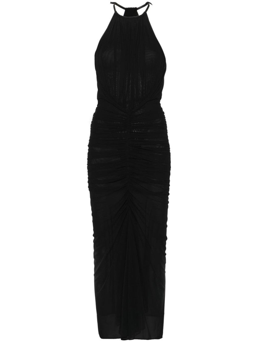 Mugler Halterneck Black Midi Dress