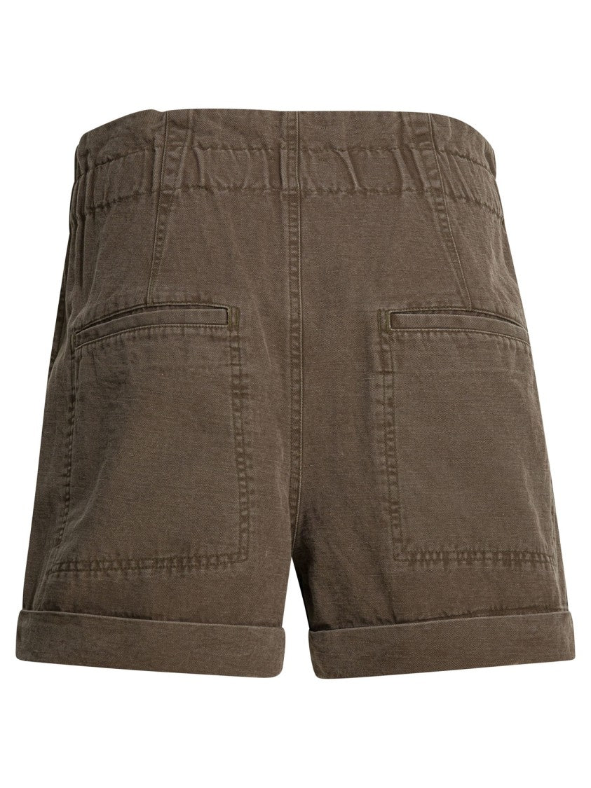 Isabel Marant Étoile Relaxed Fit Cotton-Linen Blend Bermudas