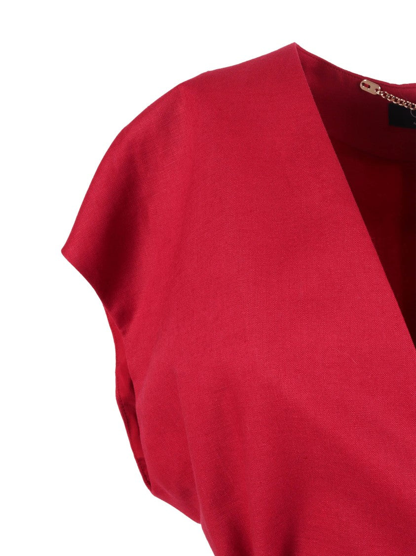 Clips Lino Wrap V Neck Short Sleeve Shirt