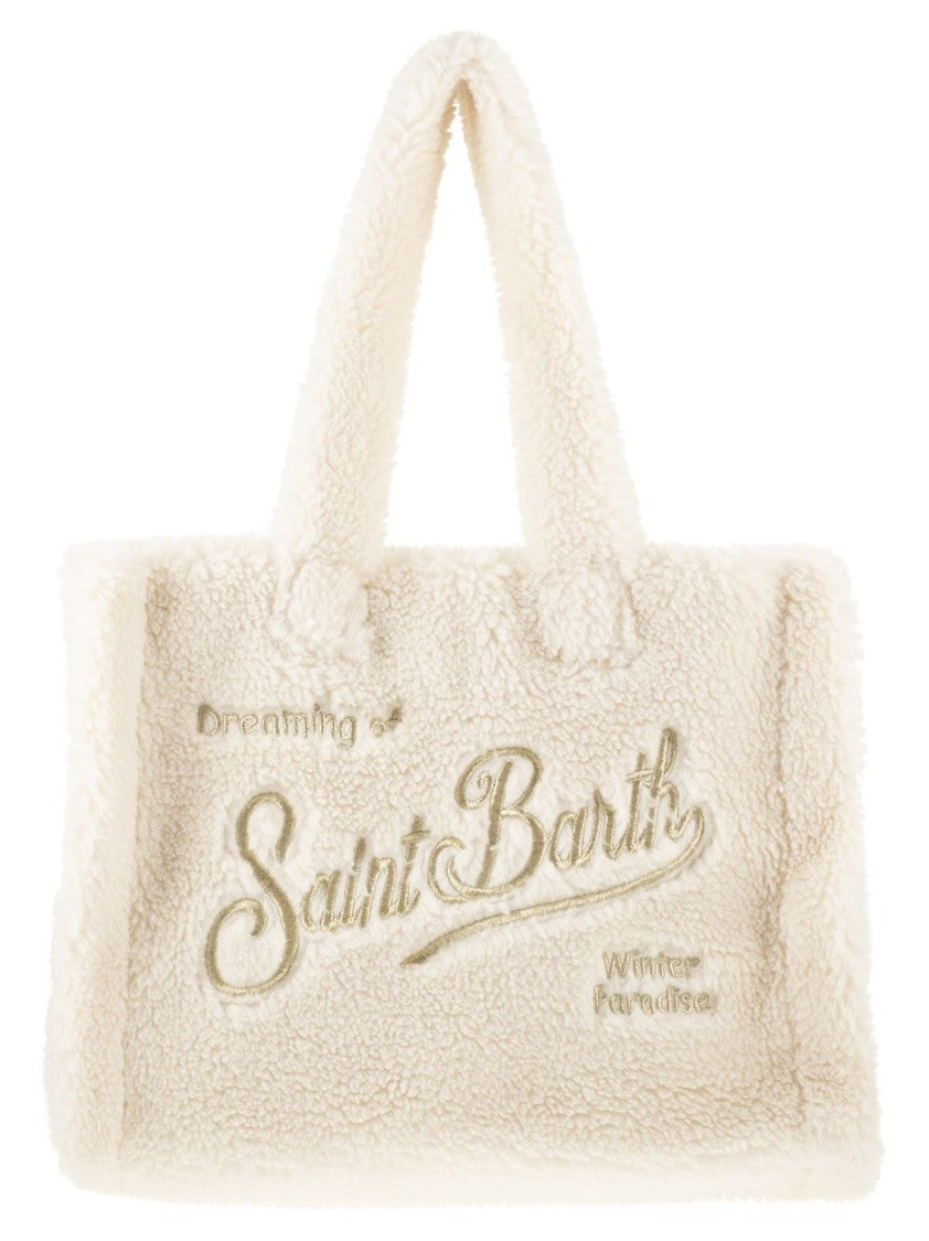 Mc2 Saint Barth Colette Teddy - Sherpa Handbag With Logo