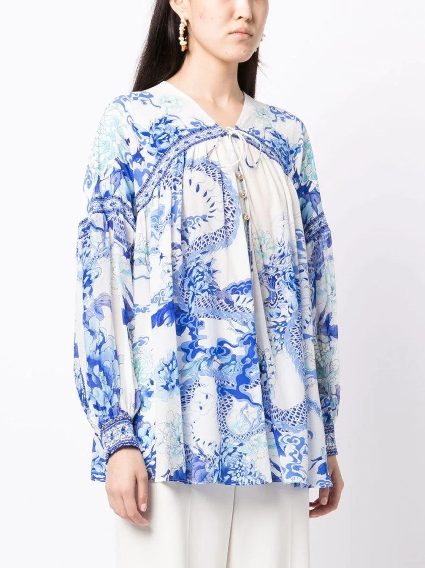 Camilla Test Multicolored Heart Of A Dragon Blouse