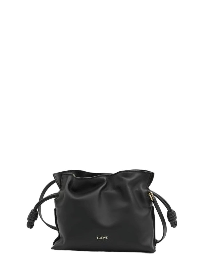 Loewe Gathered Silhouette Black Nappa Leather Crossbody Bag