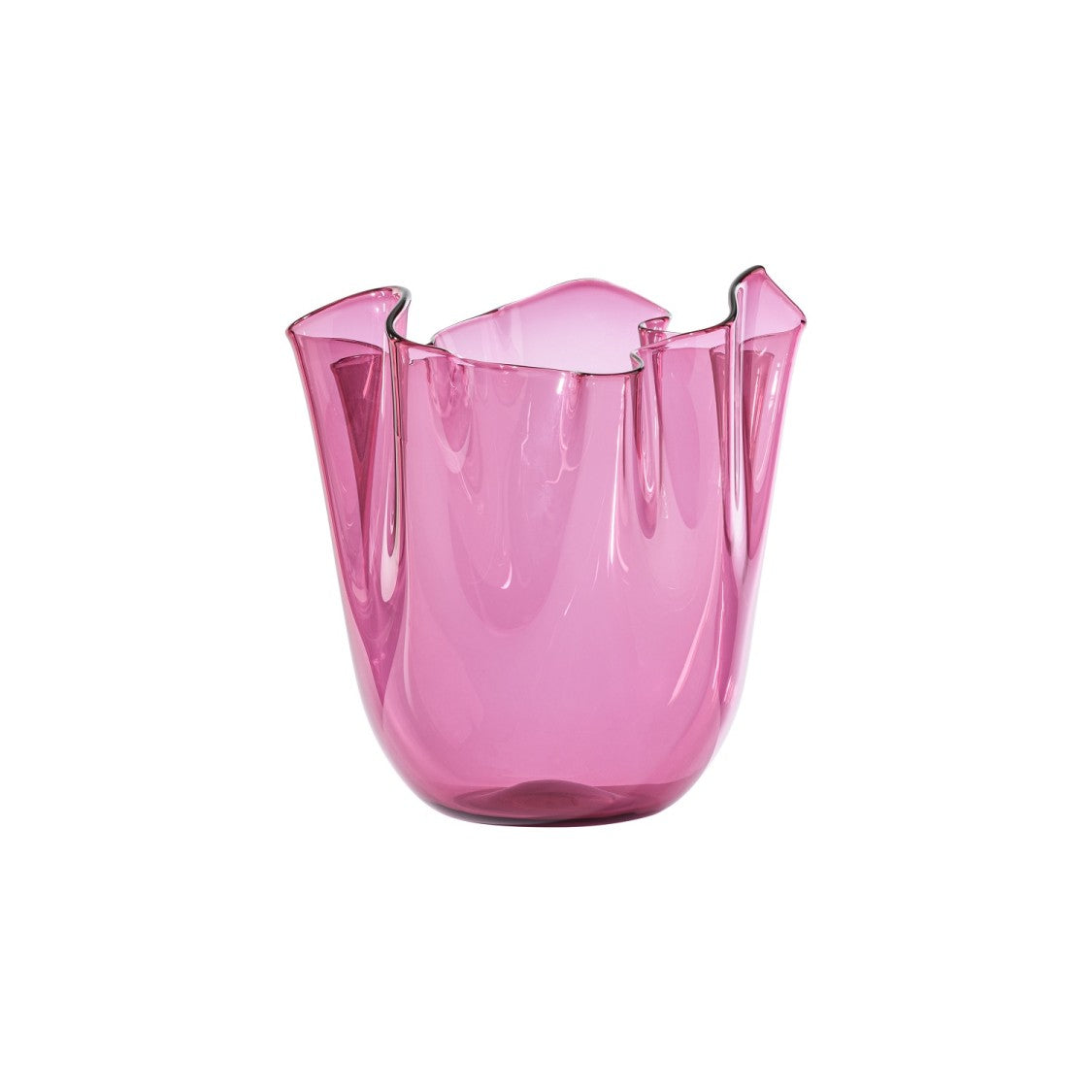 Venini Small Transparent Glass Fazzoletto Vase
