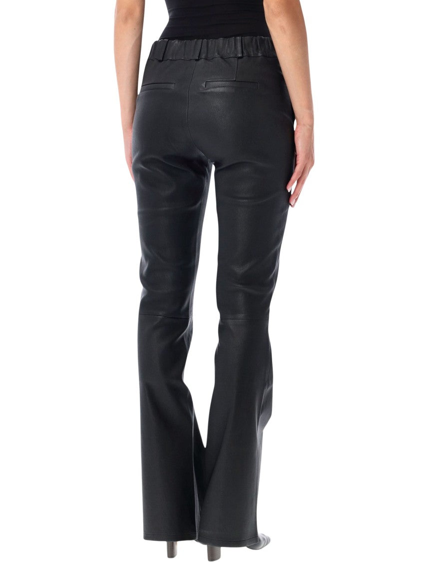 Arma Lucia Slim Lambskin Leather Flared Pants