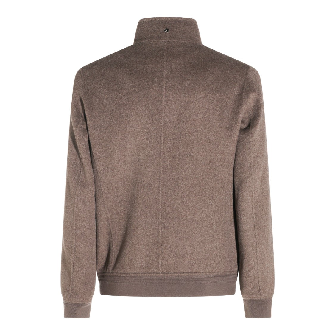 Montecore Taupe Suede Casual Jacket With High Neck And Fitted Finish