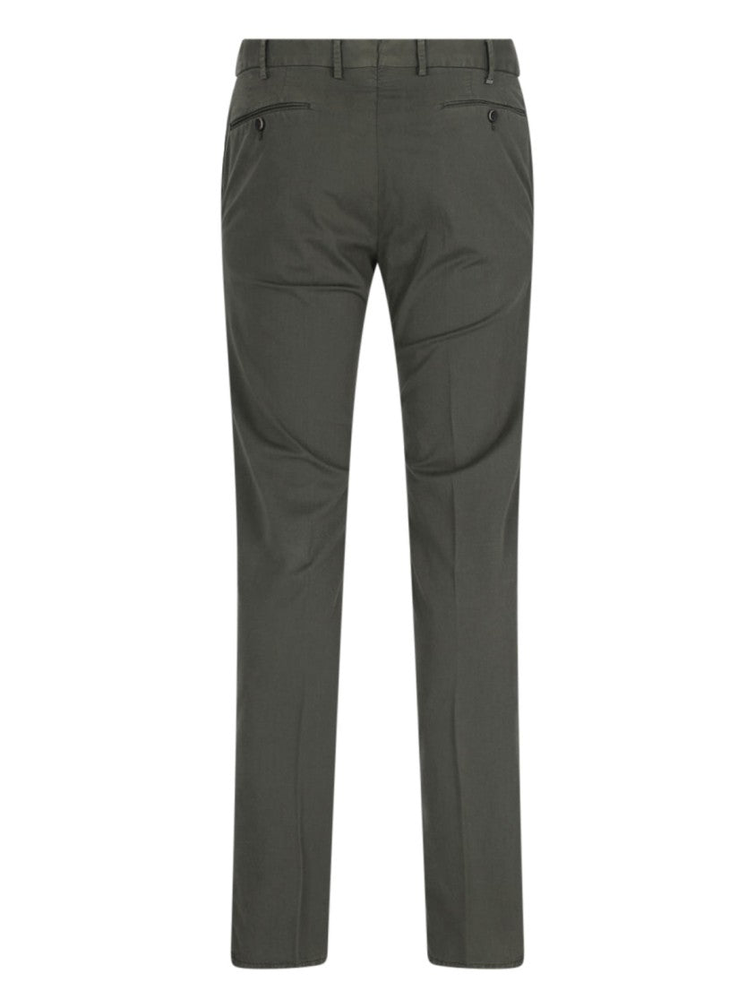 Pt Torino Superslim Green Chinos With Tailored Straight Legs