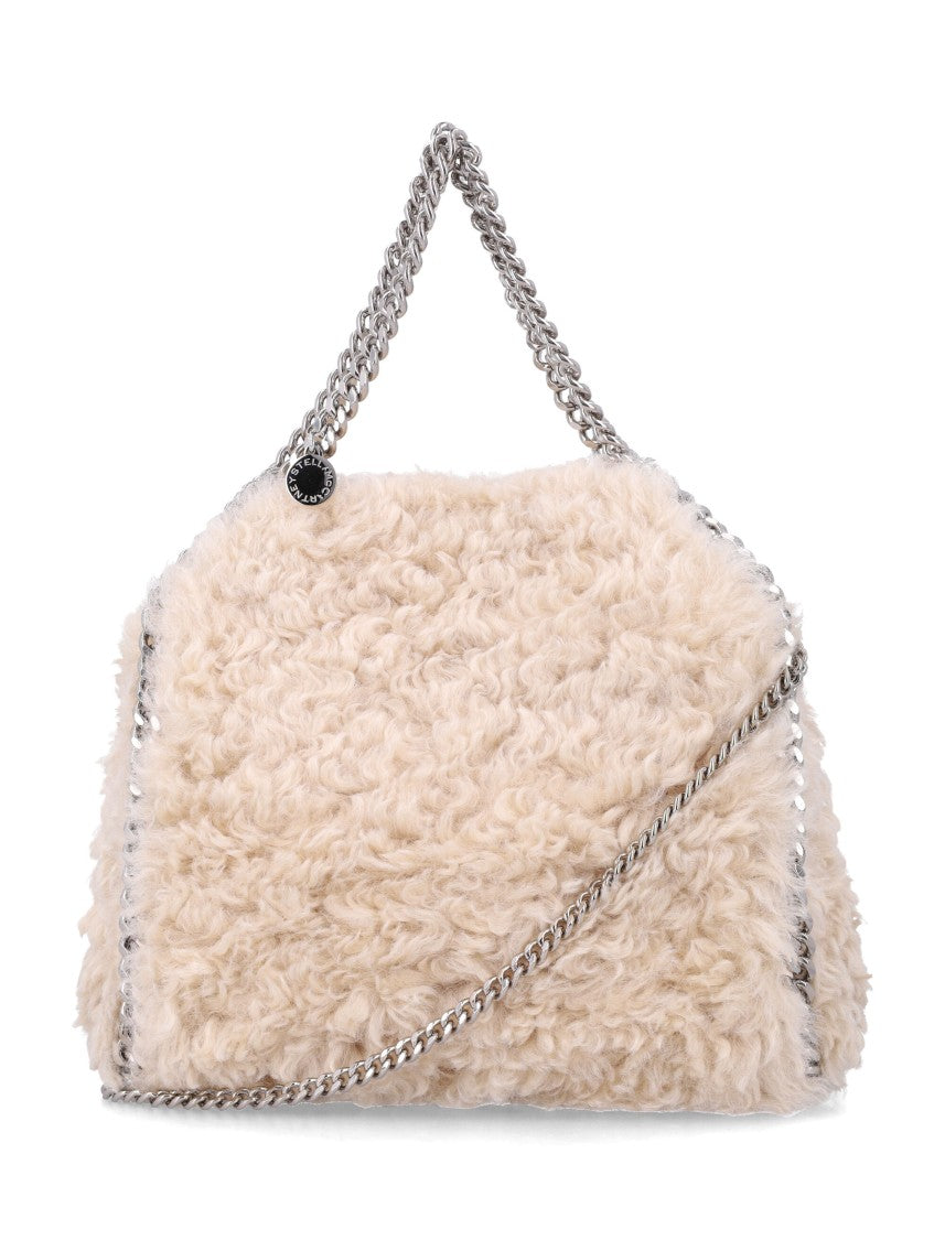 Stella Mccartney Falabella Mini Vegan Shearling Chain Trim Tote Bag