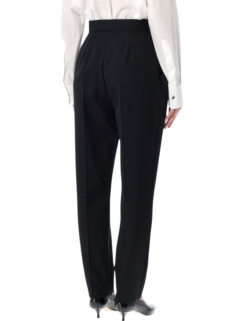 Balmain High-Waisted Tailored Pants With Pressed Pleats