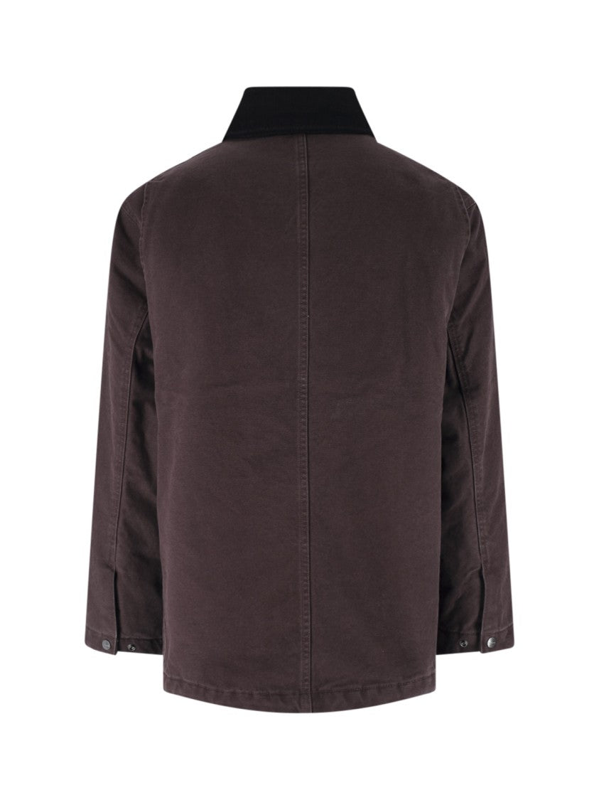 Carhartt Wip Brown Lander Velvet-Collar Cotton Jacket
