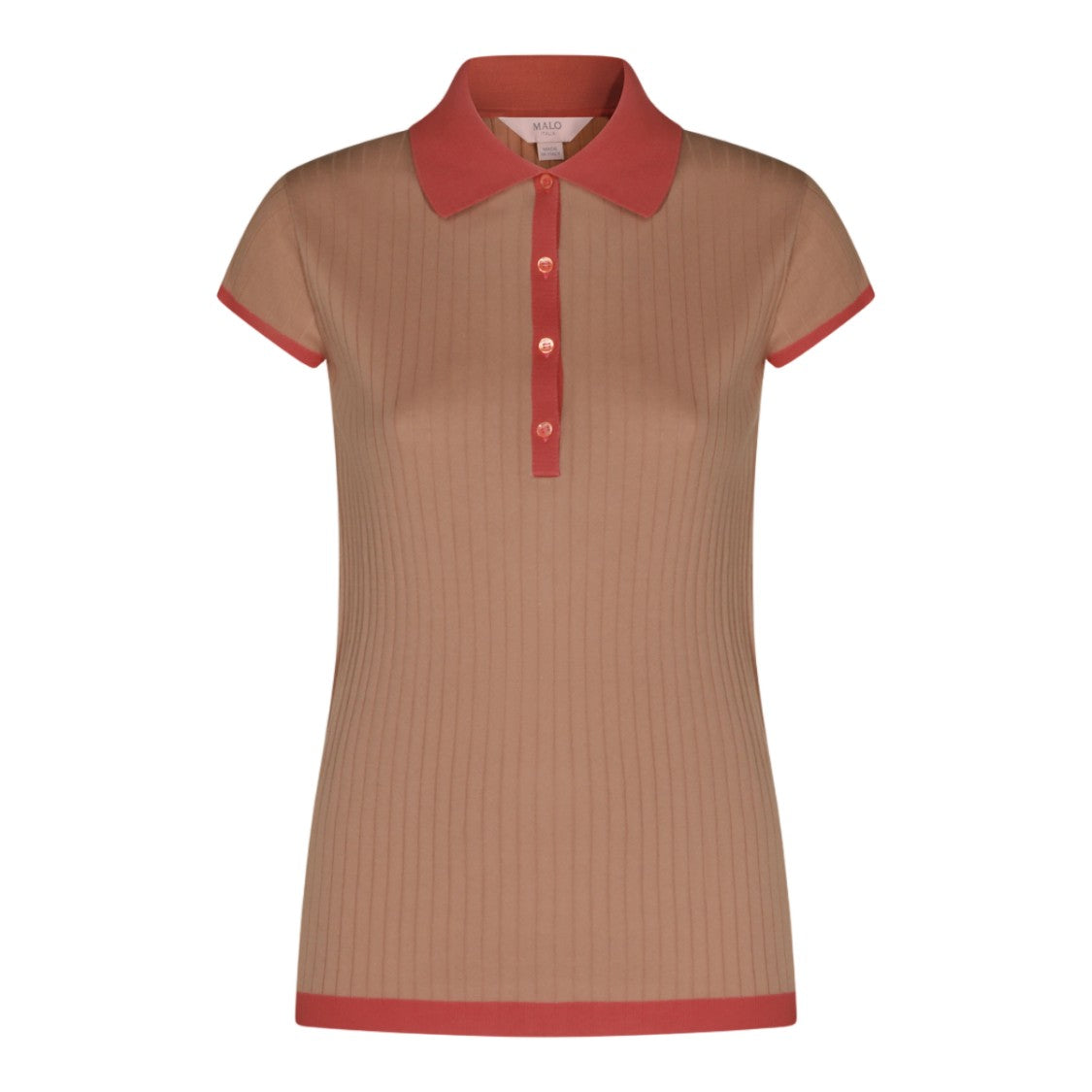 Malo Ribbed Texture Polo Shirt With Contrasting Details