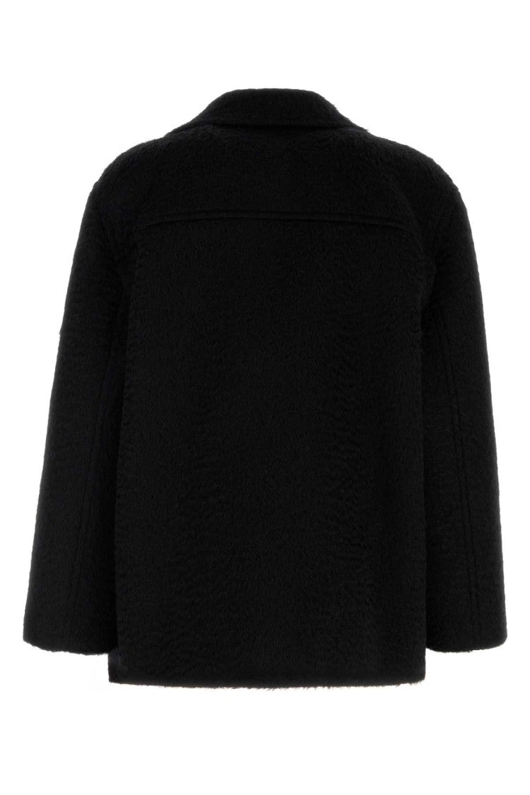 Valentino Garavani Black Mohair And Wool Coat