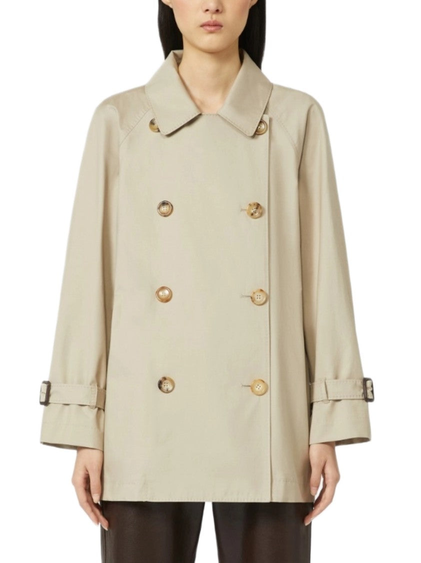 Max Mara Double-Breasted Sand Coat With Classic Collar