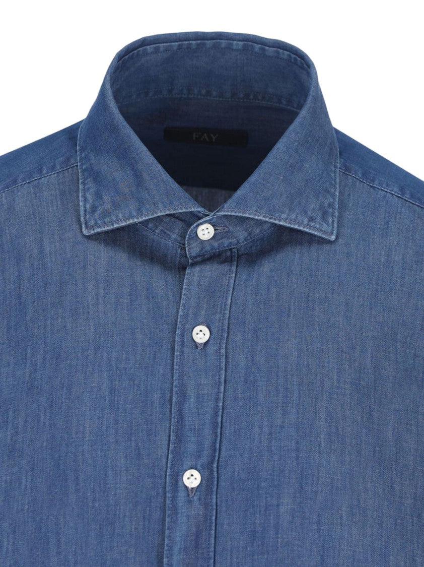 Fay Long-Sleeve Denim Button-Up Shirt