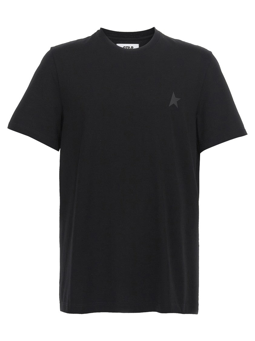 Golden Goose Tone-On-Tone Logo Black T-Shirt