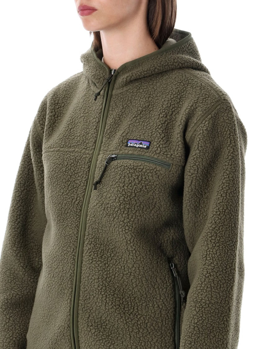 Patagonia Green Retro Pile Brushed Recycled Polyester Fleece Hoodie