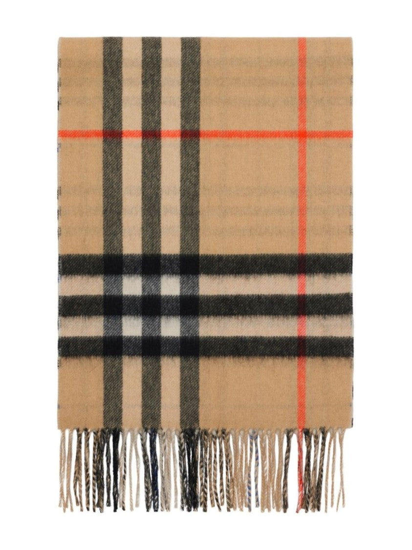 Burberry Light Beige Check Pattern Scarf