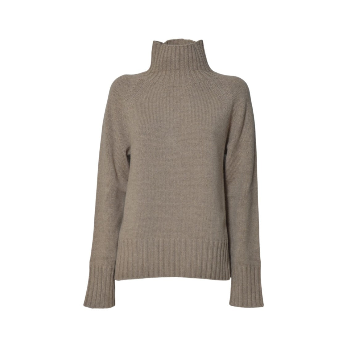 Max Mara High Ribbed Turtleneck Sweater With Extended Cuffs