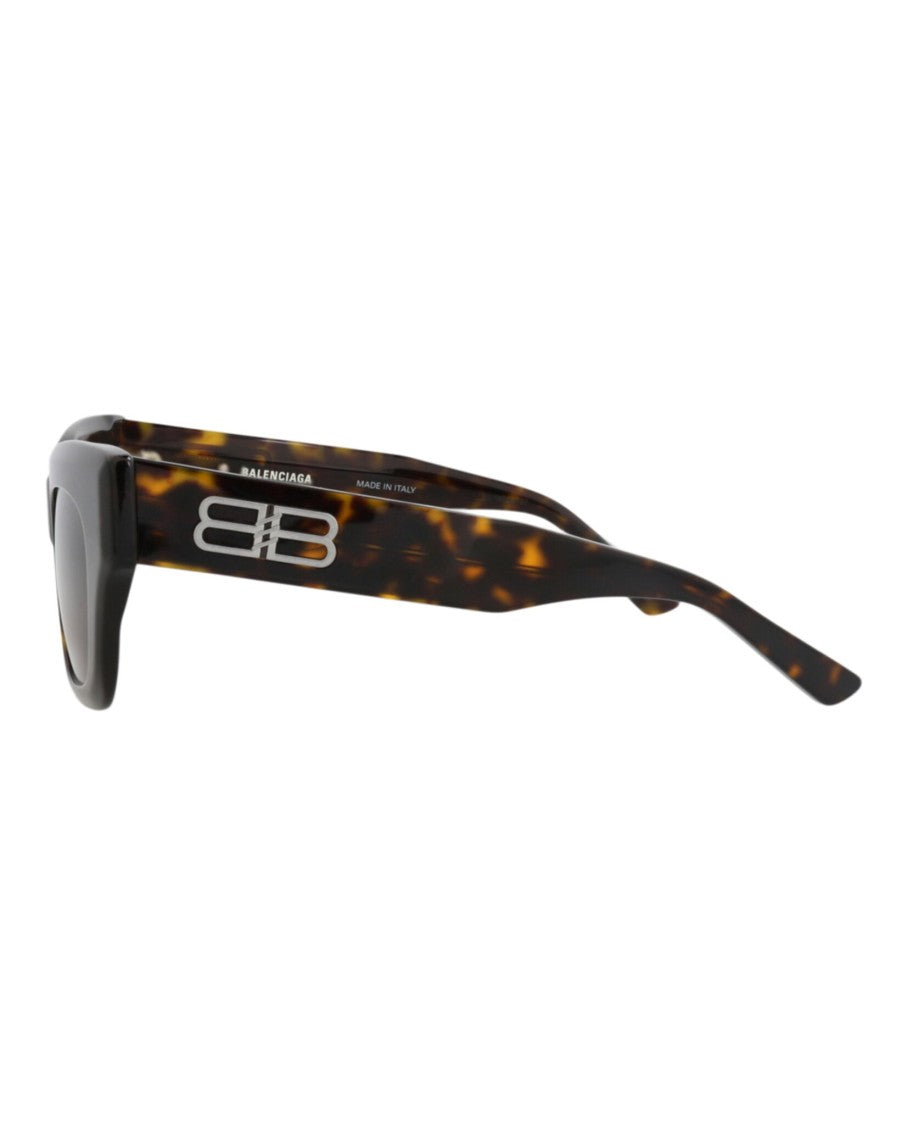 Balenciaga Tortoiseshell Square-Frame Acetate Sunglasses With Metallic Accent