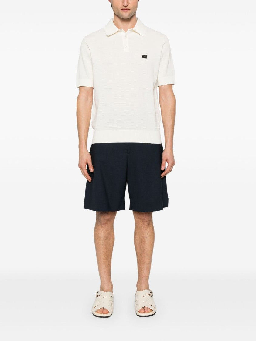 Dolce & Gabbana Classic Textured Fabric White Polo