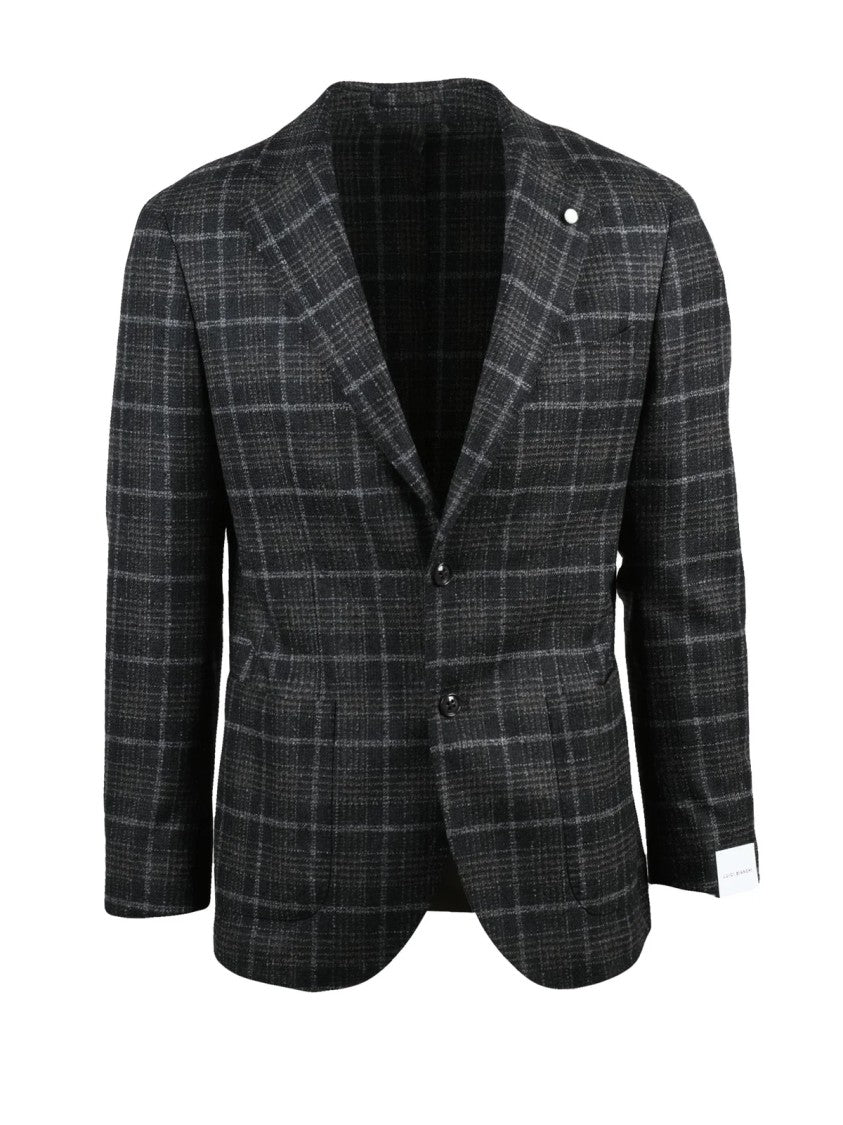 Luigi Bianchi Rounded Blazer With Two-Button Closure And Textured Pattern