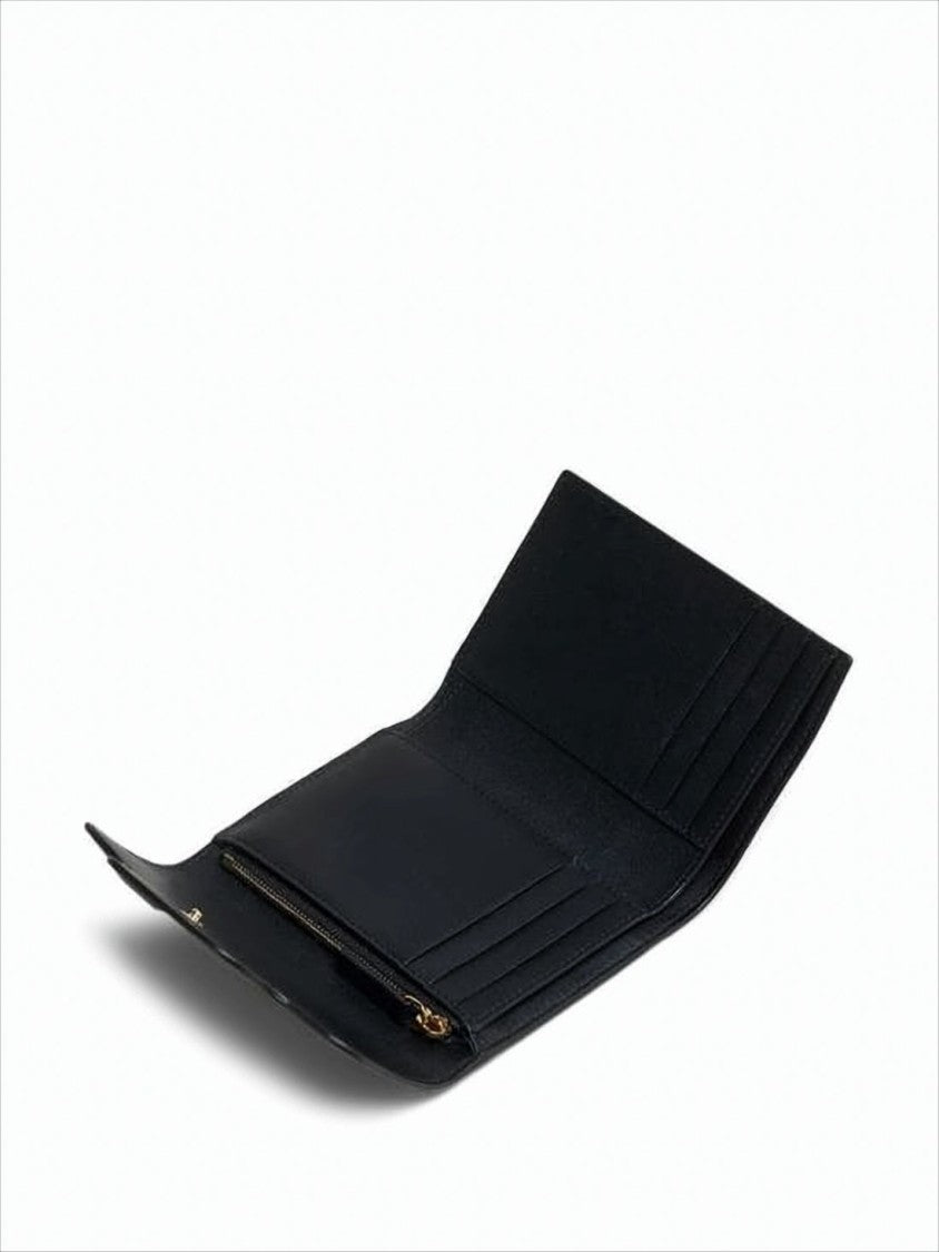 Marni Rectangular Calf Leather Wallet With Gold-Tone Accents