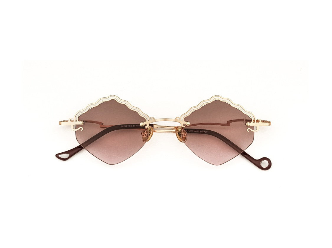 Eyepetizer Pink Seine Scalloped Metal Sunglasses