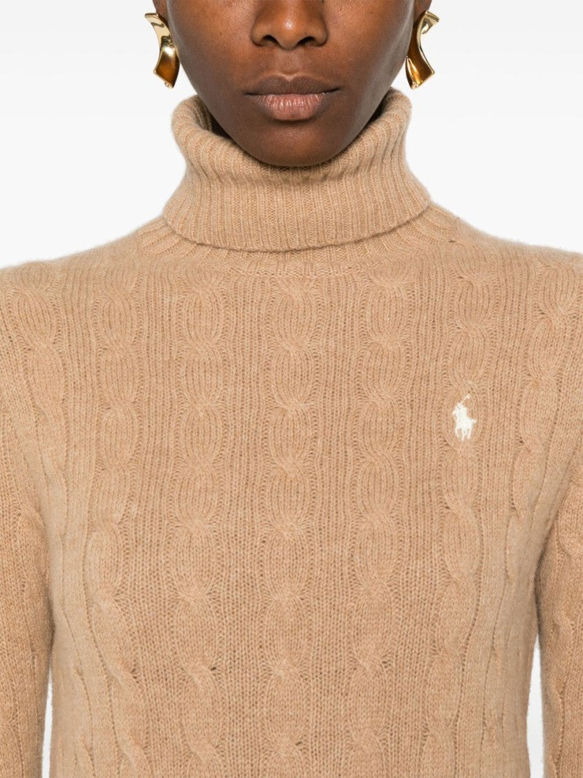 Polo Ralph Lauren Camel Cable Knit Turtleneck Sweater