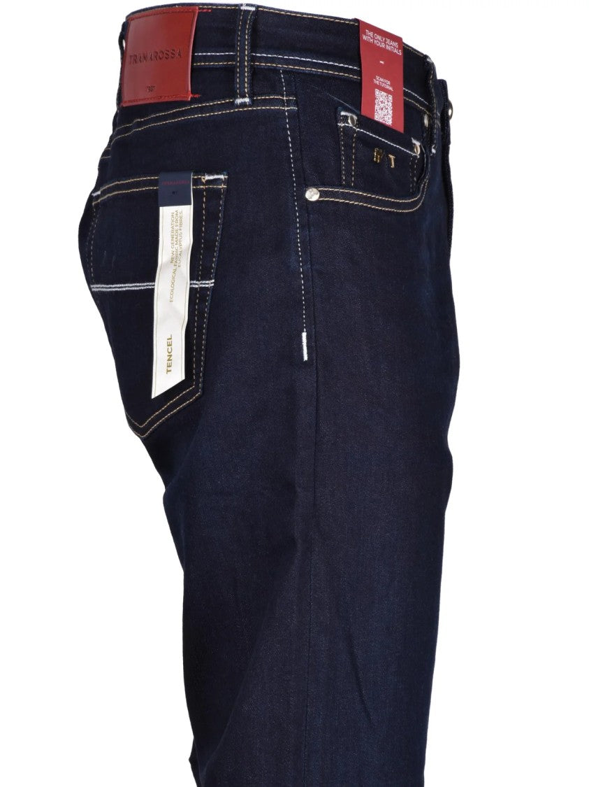 Tramarossa Midnight Blue Stretch Jeans With Classic Five-Pocket Design