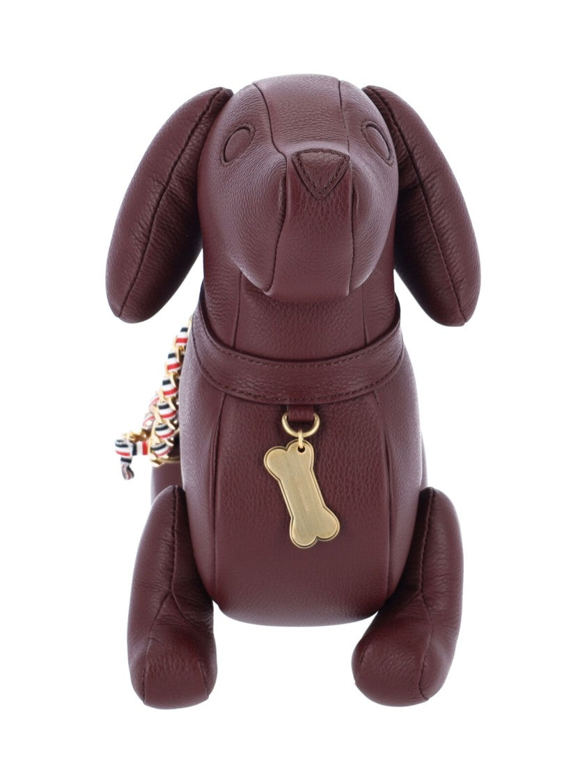 Thom Browne Hector Bordeaux Pebbled Leather Adjustable Strap Shoulder Bag