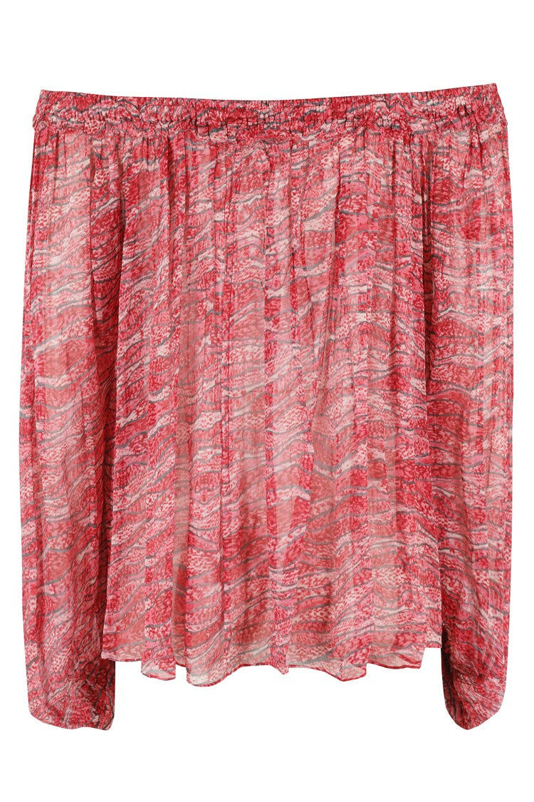 Isabel Marant Étoile Off-Shoulder Red Blouse
