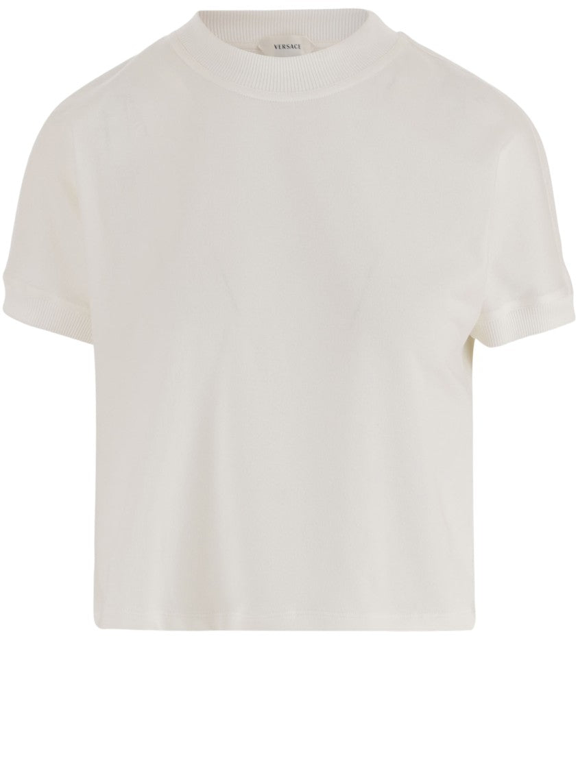 Versace Stretch Cotton T-Shirt With Logo