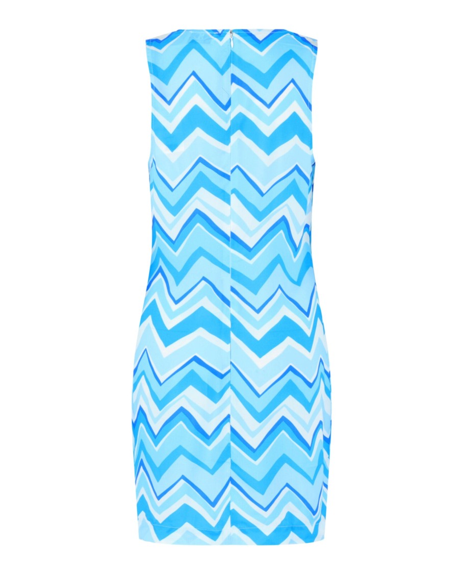 M Missoni Vibrant Zigzag Pattern Mini Dress With V-Neckline