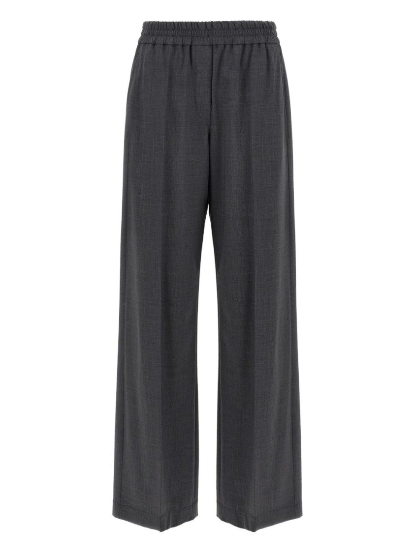 Brunello Cucinelli Relaxed Wide-Leg Trousers With Textured Finish