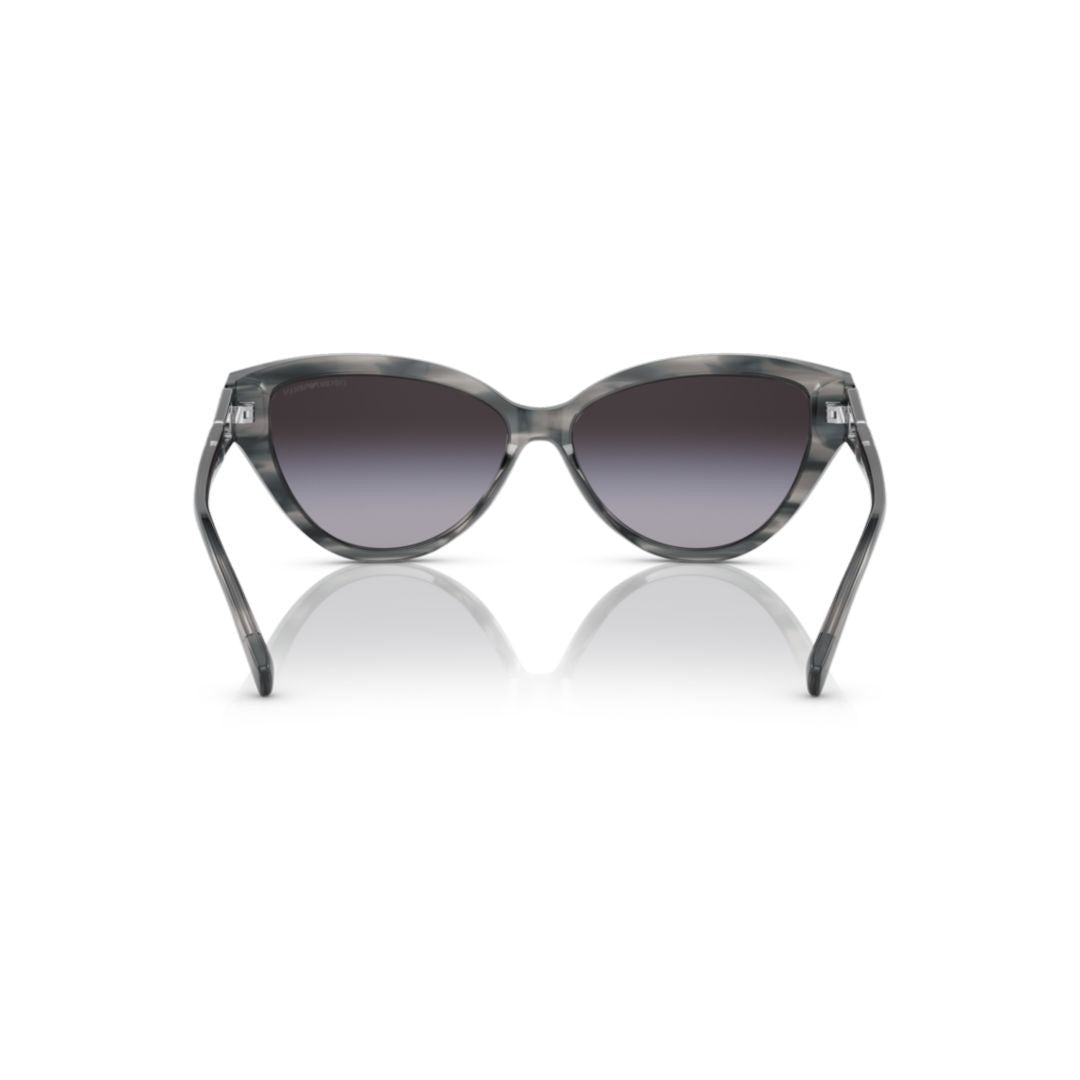 Emporio Armani 4192 Sole Translucent Grey Cat-Eye Sunglasses With Distinctive Temples
