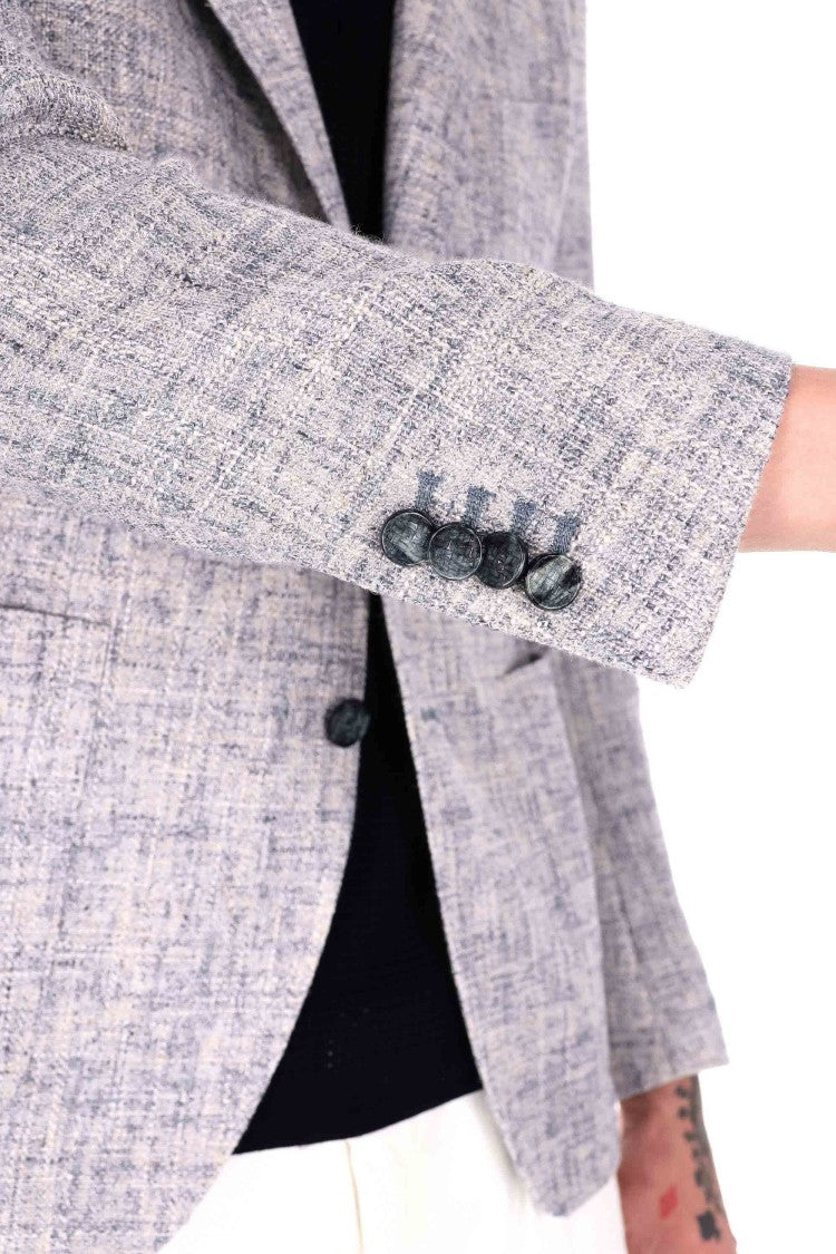 Tagliatore Montecarlo Textured Viscose-Cotton Blazer