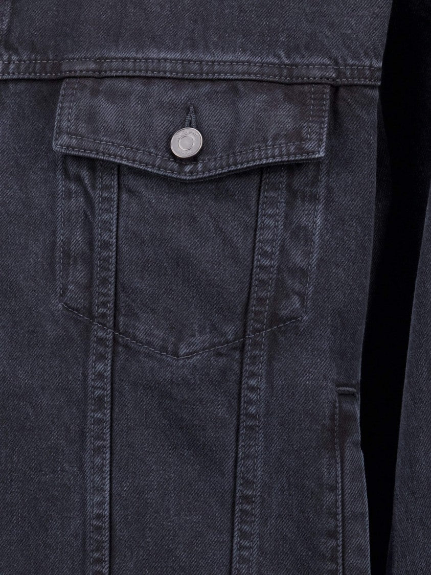 Saint Laurent Elastic Belt Denim Trucker Jacket