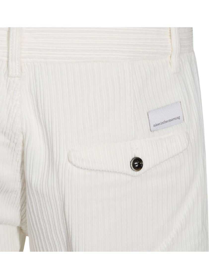 Nine In The Morning Textured Vertical Stripe Straight-Leg Pants