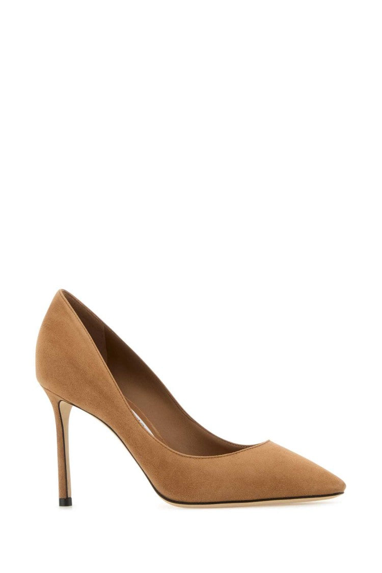 Jimmy Choo Camel Suede Romy 85 Pumps