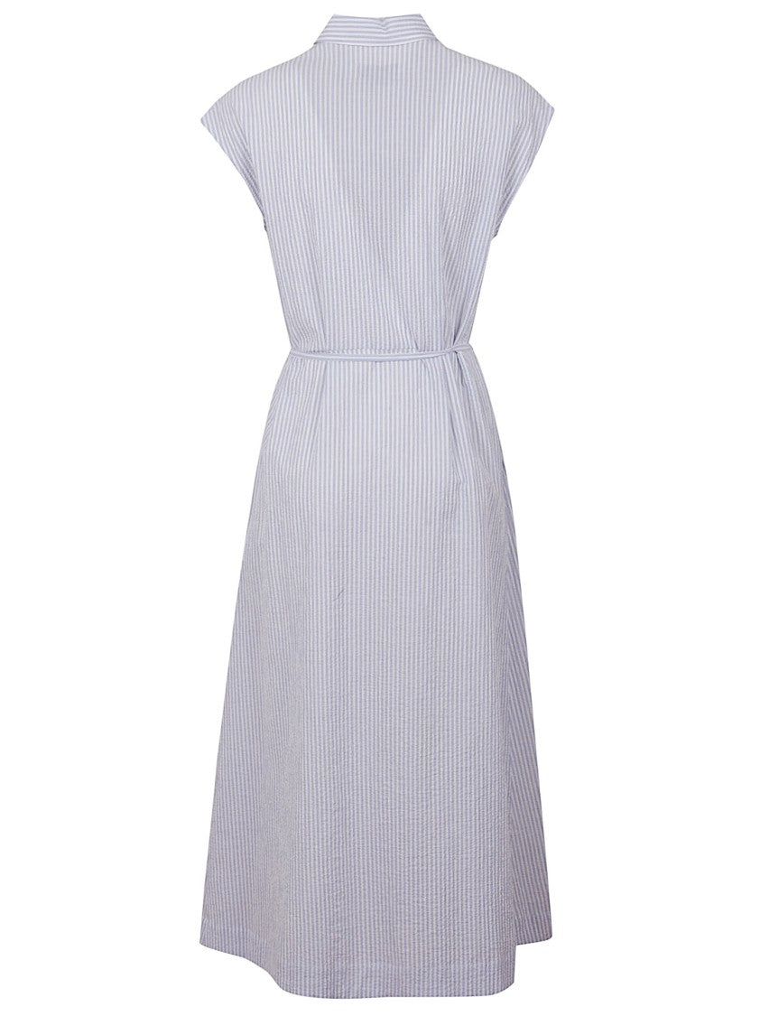 Woolrich Belted Midi Dress With Classic Button-Down Design