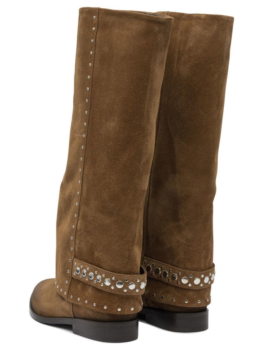Strategia Brown Ankle Boots With Slouchy Shaft