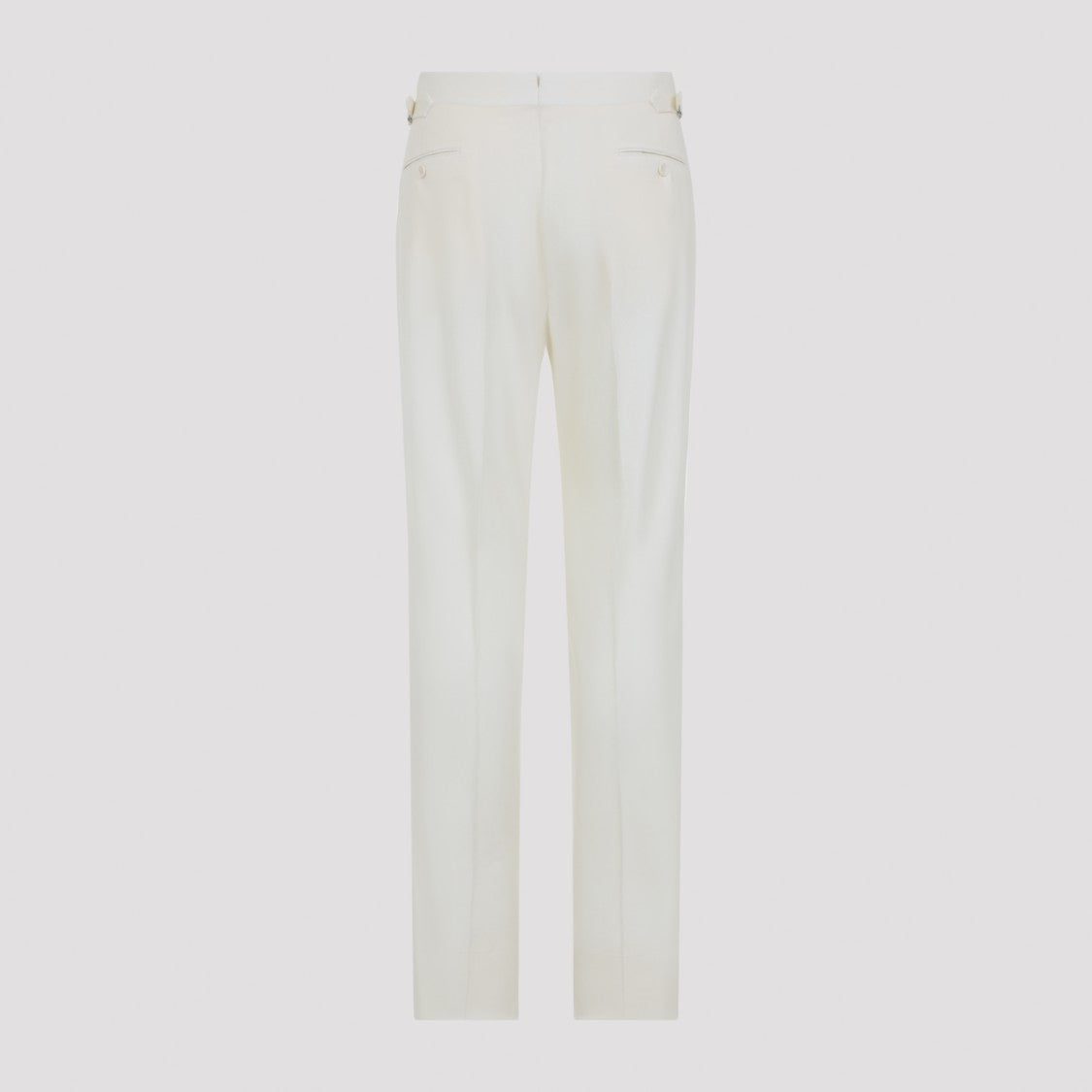 Ralph Lauren X Purple Label Tailored Cream White Wool Pants With Adjustable Straps