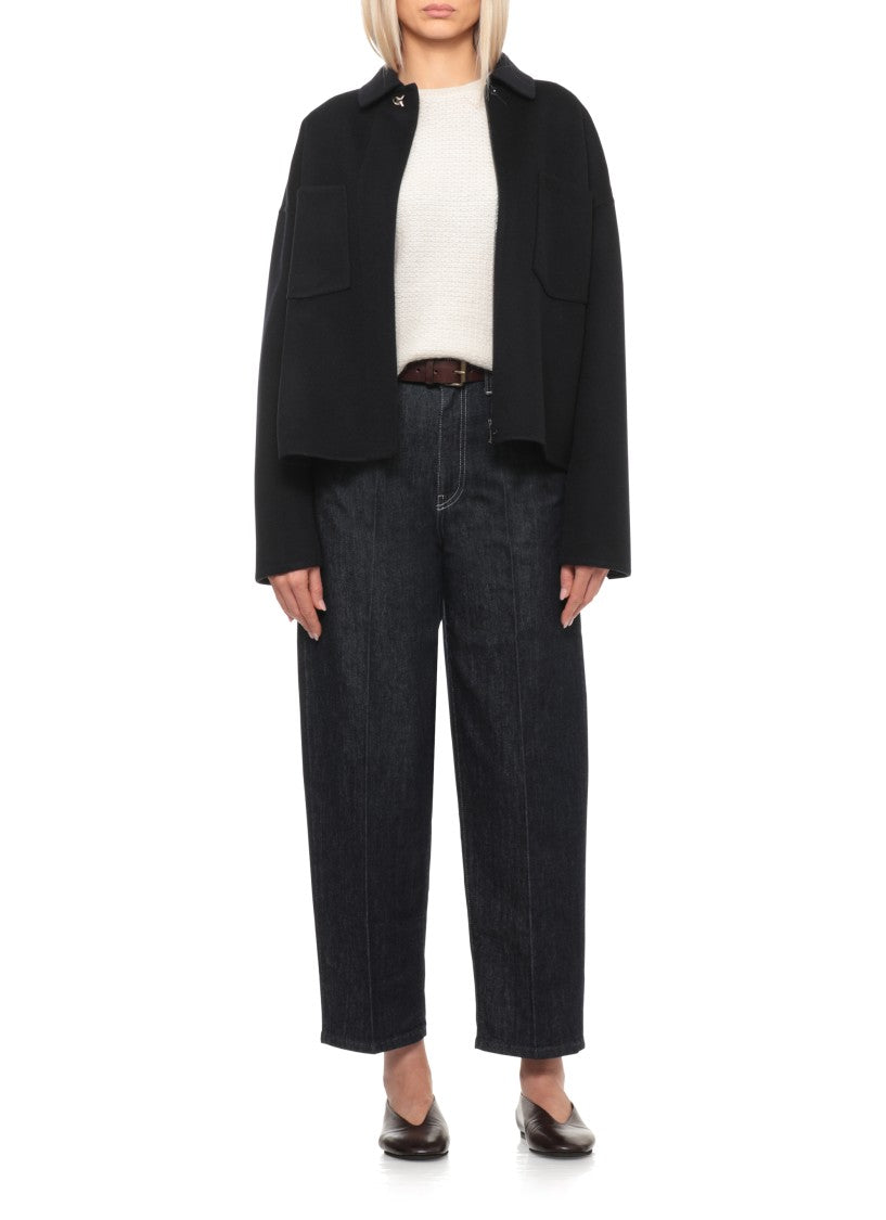 Fabiana Filippi Ivory Wool Blend Sweater With Lurex Accents And Ribbed Trims