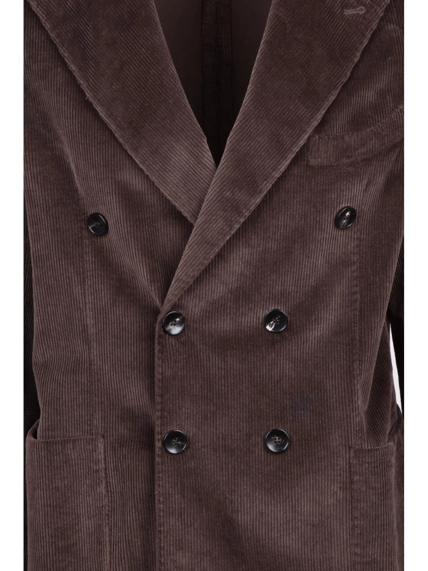 Fbte From Beginning To End Brown Velvet Cotton Lyocell Jacket