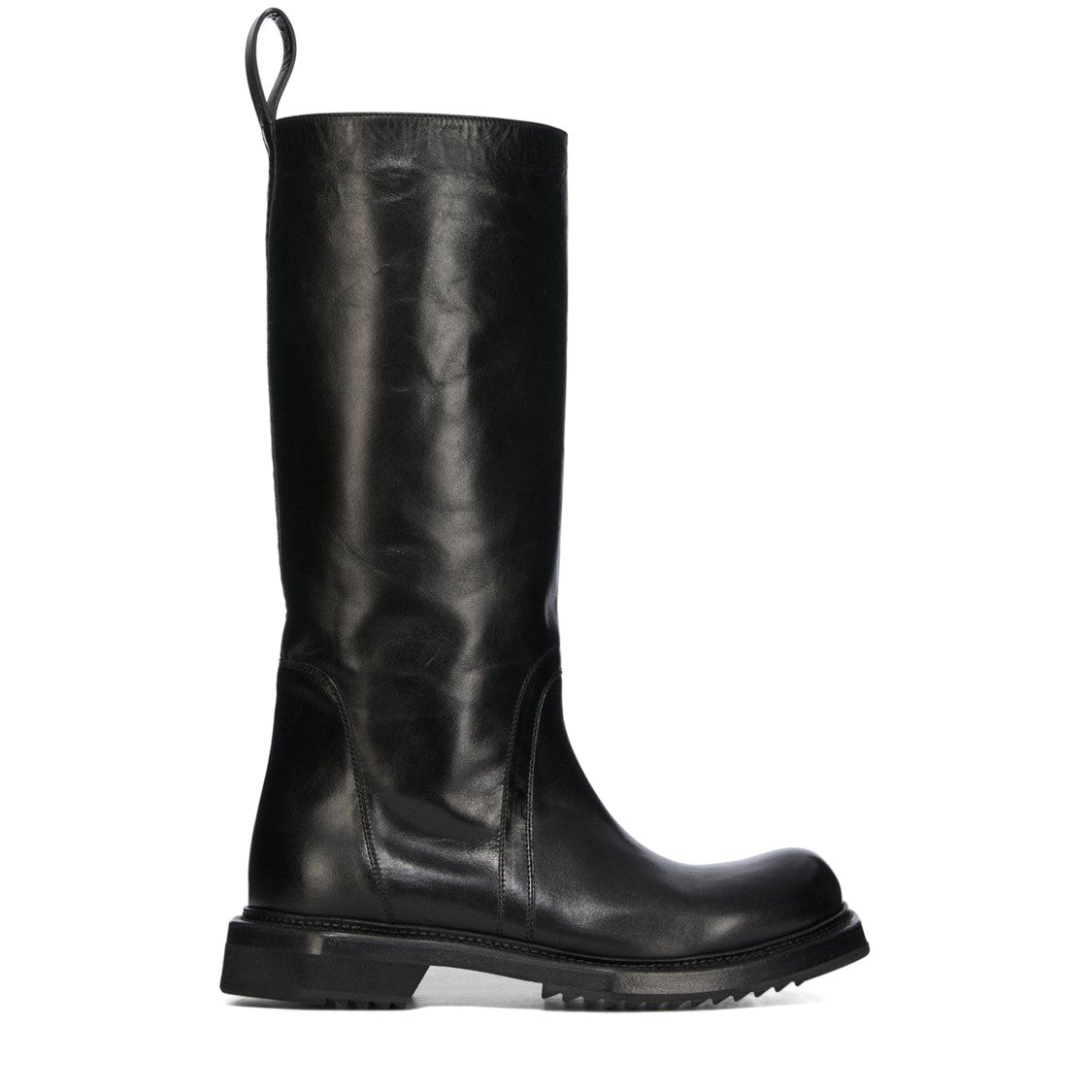 Rick Owens Tall Black Goat Leather Ankle Boots