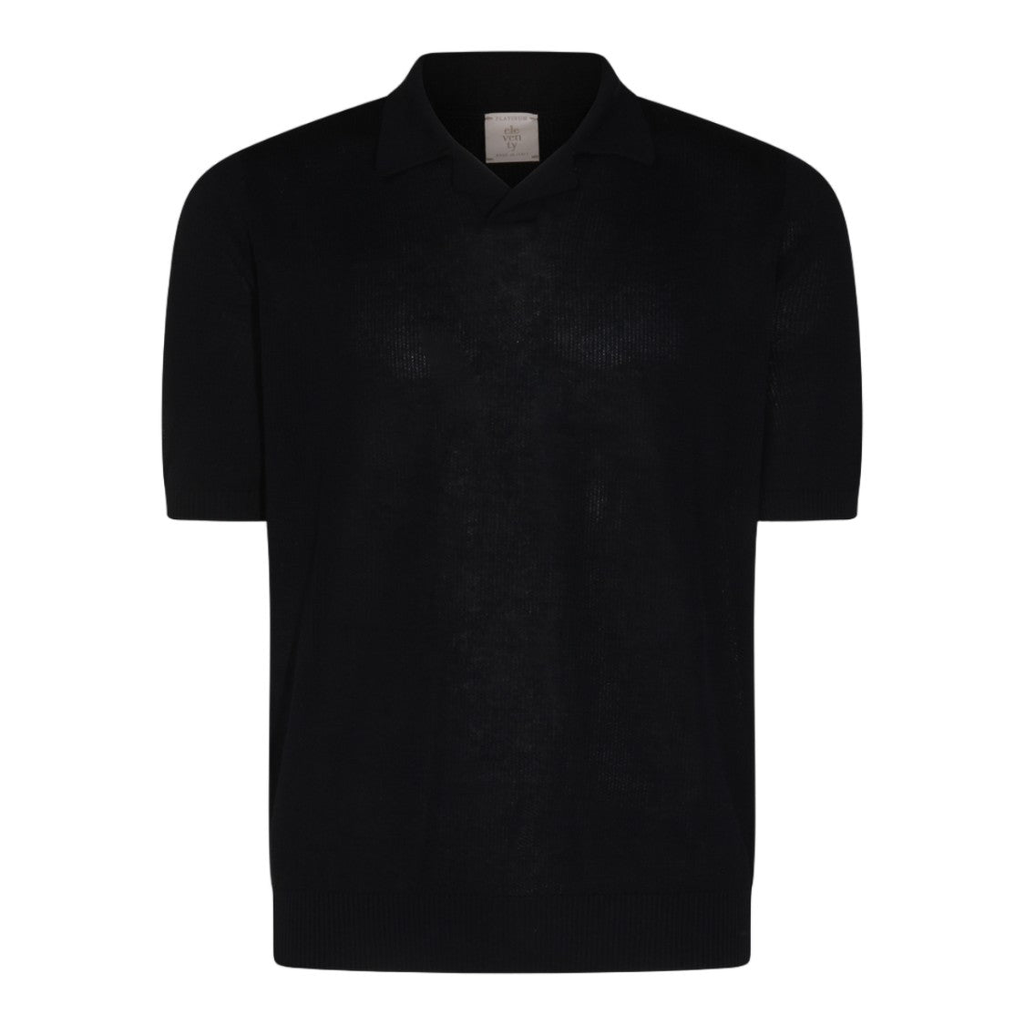 Eleventy Minimalist Short-Sleeve Polo Shirt With Soft Collar