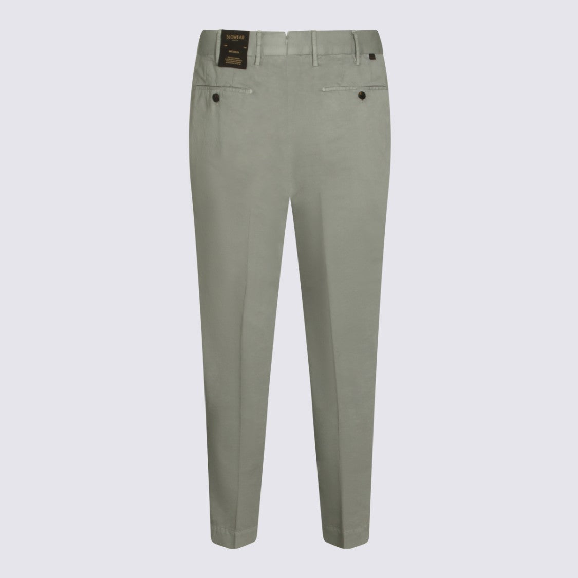 Incotex Tailored High-Waist Trousers With Pleated Front And Muted Green Finish