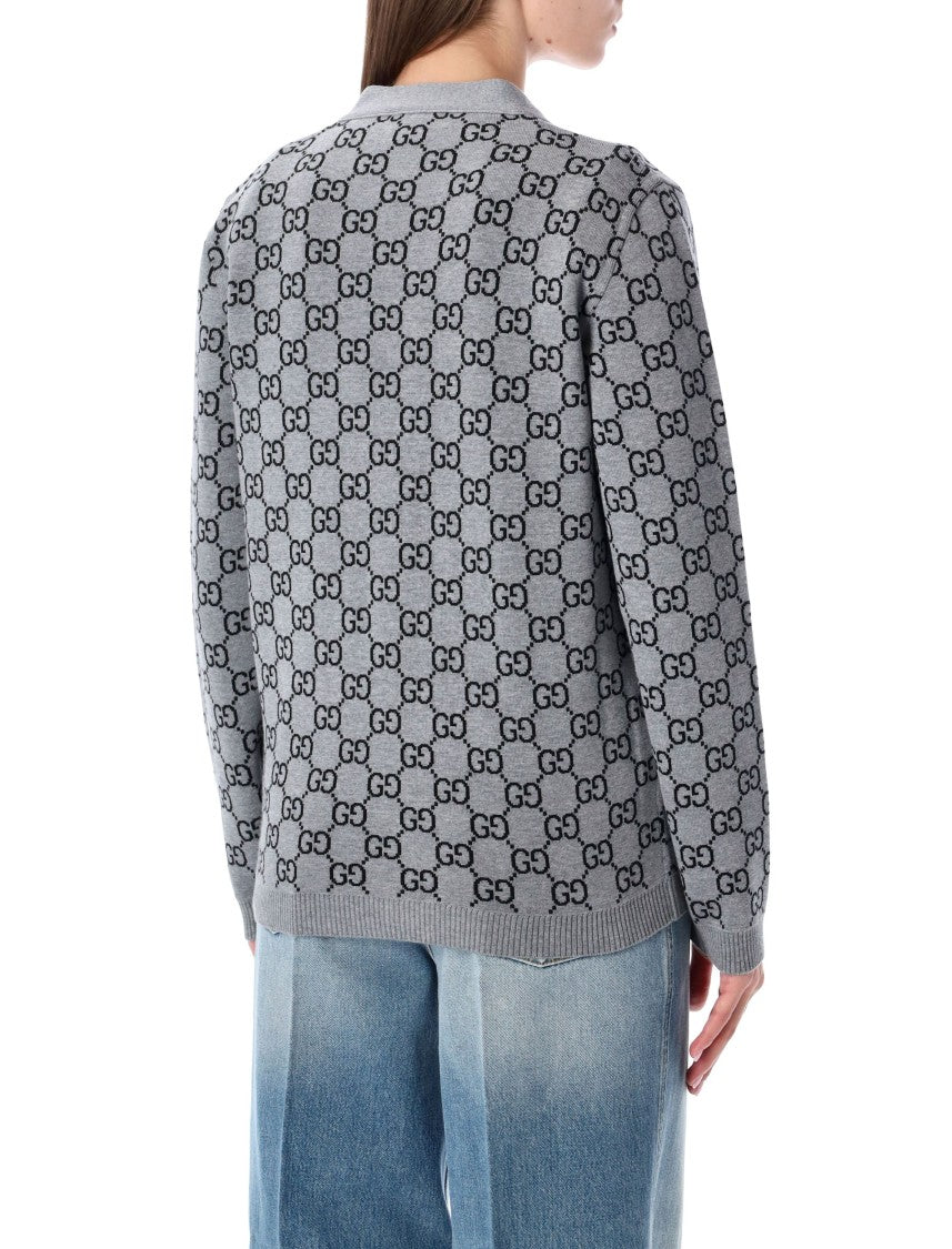 Gucci Gg Monogram Wool Reversible Cardigan