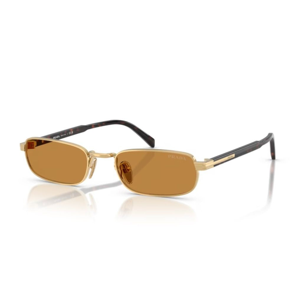 Prada Pr B54s Gold-Metal Oval Frame Sunglasses